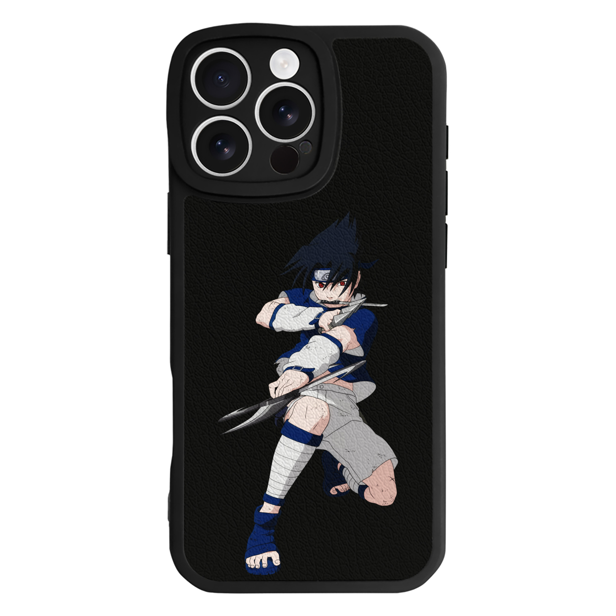 （画像用） NARUTO -ナルト- うちは サスケ Uchiha Sasuke 【iPhone 16シリーズ対応】シリコンスマホケース（レザー調） 材質：シリコン